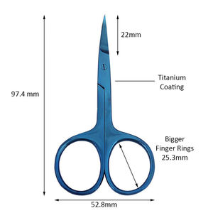 3.5 pouces titane bleu ongles cuticules ciseaux lames incurvées pointues pour pédicure fantaisie outil de soin de beauté - Product Image 2