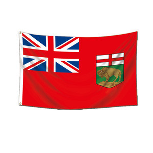 Banderas de Manitoba Resistentes para Exteriores, Logotipo Personalizado, 3x5 pies, Poliéster con Esquinas Reforzadas para Resistencia al Viento - Product Image 1