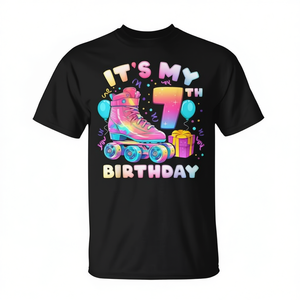 Camiseta con número 7 para niña de 7 cumpleaños, con diseño de patines de ruedas - Product Image 2
