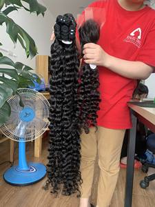 Cheveux humains de taille longue 4 faisceaux avec cheveux vietnamiens doux toute texture mélange fermeture/frontale pour tête complète Style ondulé vague naturelle - Product Image 3