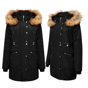 Veste parka longue imperméable et coupe-vent pour femme, 100% nylon, capuche amovible, conçue pour un confort et une chaleur hivernales en plein air - Product Image 4