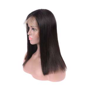 Vente en gros Perruques frontales sans colle originales Cheveux chinois vierges de couleur naturelle droits parfaits pour dentelle 8-14 pouces 250% densité - Product Image 6