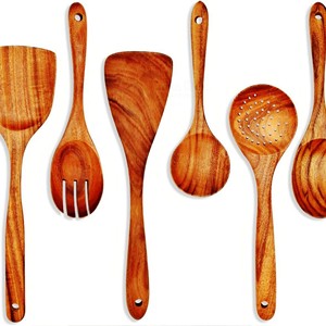 Nuevo Juego de Utensilios para Ensalada de Acacia, Ecológicos, Aptos para Lavavajillas, Hechos en India - Product Image 3