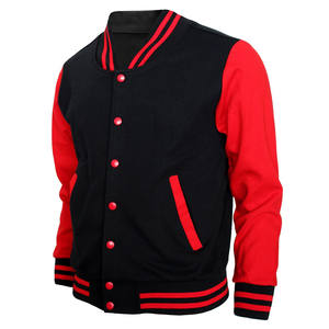 Veste universitaire pour homme personnalisée en vente chaude, taille plus, style streetwear, col montant, logo sur le devant, manches en cuir OEM, matière en laine - Product Image 1