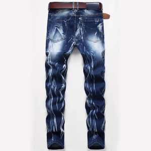 Best Style Fashionable <b>Men</b> Straight <b>Jeans</b> Pant Winter Casual Denim <b>Elastic</b> <b>Waist</b> Waterproof High-quality Reasonable Price - Product Image 2