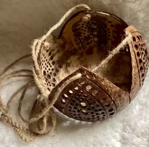 Handcrafted Decorative <b>Vase</b> with Coconut Shell Stem Eco Friendly Natural Home Decor Sustainable Handmade Interior Decoration - Product Image 5