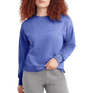 Custom OEM Royal Blue Loose Fit Long Sleeve <b>Plain</b> Pullover <b>Sweatshirt</b> High Quality Womens Women Crewneck <b>Sweatshirt</b> - Product Image 5