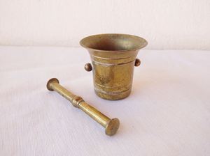 Mortero y Maja de latón Vintage para restaurante en casa, accesorios de cocina, herramientas de hierbas y especias, trituradora de Medicina de granito 2023 - Product Image 3