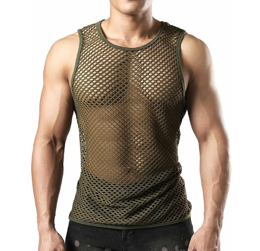 2024 Mens Mesh Tank Top Undershirt aracılığıyla Clubwear egzersiz yelek koşu Mesh Tank Top nefes