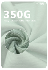 OEM logotipo personalizado 350Gsm peso pesado francés Terry sudaderas 100% algodón de gran tamaño en blanco pulóver Unisex Sudadera con capucha Streetwear - Product Image 4