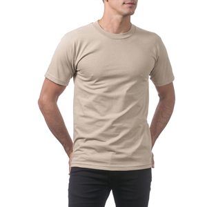 Camiseta básica orgánica de manga corta con cuello redondo para hombre, 50/50 de algodón/poliéster, Camisetas Básicas de manga corta para hombre con serigrafía - Product Image 3