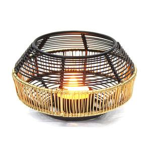 Classique or noir hexagonal métal porte-lumière votive 5x5x3 pouces intérieur extérieur fête décor maison bougeoirs bocaux - Product Image 1