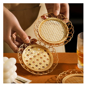Plato Individual Natural tejido a mano de Vietnam de ratán estilo bohemio para servir comida y decoración de comedor - Product Image 2