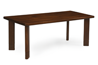 Table à manger rectangulaire élégante en bois massif, fabriquée à la main, durable, pour appartement, maison de campagne, hôtel, villa, finition naturelle
