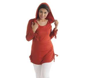 Sudaderas con capucha de bambú Top con diseño de cordón en los lados y puños sudaderas con capucha mujeres para correr Femme correr ropa casual - Product Image 1