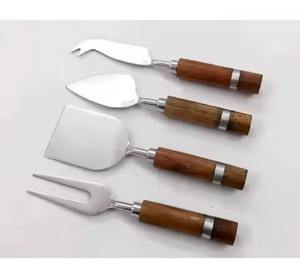 Couteau à fromage à tartiner avec poignée en bout de feuille de rose de concepteur incroyable ensembles de table à manger de conception royale - Product Image 3