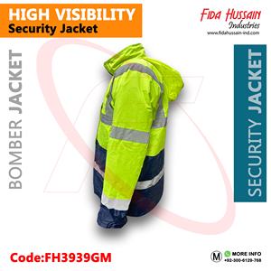 Chaqueta de Seguridad de Alta Visibilidad de la Mejor Calidad, Chaqueta Bomber 100% Poliéster para Ropa de Seguridad en Verde - Product Image 2