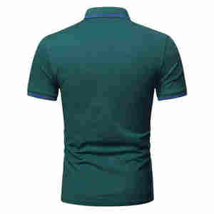 Petit cheval Polo hommes col couleur unie pur coton brodé à manches courtes Polo T-shirt # RL-004 - Product Image 3