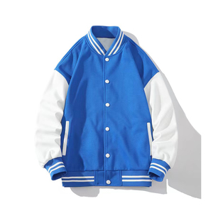 Veste universitaire personnalisée de haute qualité manches Reglan en cuir laine Letterman veste Stand hiver tissu broderie en gros - Product Image 3