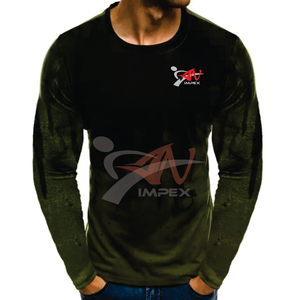 T-shirt à manches longues imprimé sur mesure pour hommes Polyester/coton de haute qualité séchage rapide écologique coupe normale pour l'été - Product Image 2