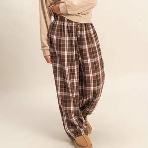 Pantalones Deportivos Holgados para Mujer, Cintura Media, Cintura Elástica, Algodón Térmico, Pierna Ancha, Estilo Urbano Ecológico, Pantalones Casuales de Invierno - Product Image 1