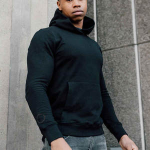 Sweat-shirt à capuche basique à 2 poches pour hommes Sweat-shirt à capuche en coton biologique et chanvre Collection de sweats à capuche en gros - Product Image 3