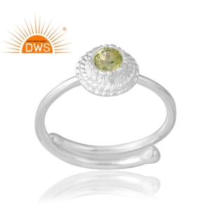 Anillo de piedras preciosas de peridoto Natural de plata de diseño de tendencia joyería personalizada para regalo de mujer para ella - Product Image 1