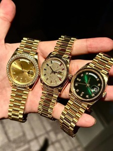 Reloj de Lujo en Oro Amarillo con Caja Redonda de 40 mm, Cristal de Zafiro, Movimiento Mecánico (ETA), Correa de Acero Inoxidable, Unisex - Product Image 5
