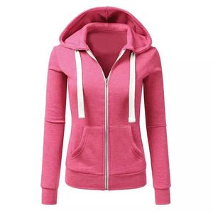 Sudadera con capucha personalizada para mujer, ropa de calle de gran tamaño con cremallera y logotipo personalizado, venta al por mayor - Product Image 3