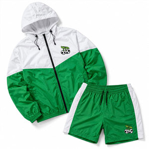 NIMBORO SPORTSWEAR Winter Lightweight Breathable Windbreaker Shorts Set Men's Zip Front <b>Athletic</b> Performance Streetwear - Product Image 1