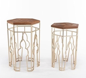 Elegantes mesas auxiliares con anillos de alambre, diseño lujoso y funcional, perfecto para interiores modernos, múltiples opciones de acabados disponibles - Product Image 6