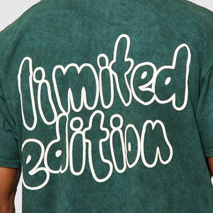 T-shirt surdimensionné pour homme en coton biologique, fabricant de t-shirts streetwear hip-hop, t-shirt vierge délavé à l'acide, logo personnalisé - Product Image 4