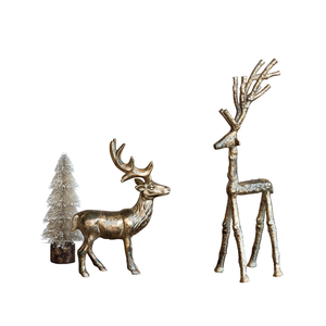 Escultura de ciervo de Metal de arte ecológico, escultura de Metal personalizada hecha a mano, decoración de jardín con estatua de ciervo con acabado de Color plateado - Product Image 1