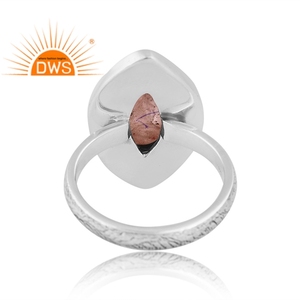 Meilleure vente bague en argent Sterling oxydé naturel fraise Quartz pierres précieuses déclaration bijoux personnalisés pour les femmes cadeau pour elle - Product Image 4