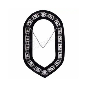 Collar Masónico al por Mayor, de Alta Calidad, en Algodón y Metal, con Cadena Decorativa Bordada, Diseño Personalizado, Accesorio para Hombre - Product Image 3