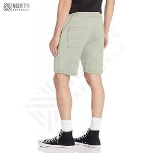 <b>Men's</b> Custom Fleece <b>Shorts</b> Wholesale Cotton Blend Casual Summer Style Solid Pattern Drawstring <b>Elastic</b> <b>Waistband</b> Side Pockets - Product Image 5