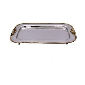 Plateau à chocolat en métal avec cadre ouvert et surface miroir parfait pour tenir des friandises sur des tables basses ou des coins de dessert - Product Image 5