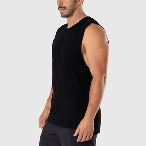 Camiseta sin mangas de algodón de verano con logotipo personalizado al por mayor para hombres camiseta sin mangas básica deportiva transpirable para gimnasio duradera y cómoda - Product Image 2