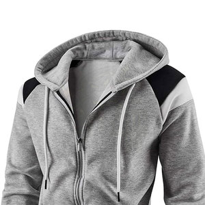 Sweats à capuche en molleton zippé pour hommes, sweat-shirt à blocs de couleurs léger et coupe ajustée avec poches zippées et manches longues à capuche - Product Image 3