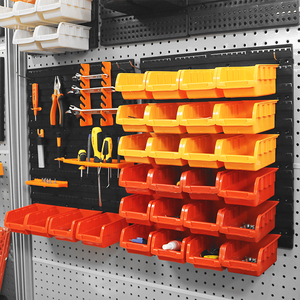 Pegboard Tường Tổ Chức Công Cụ Lưu Trữ Bin Set <span class=keywords><strong>Box</strong></span> Treo Set Với Công Cụ Cho Nhà, Nhà Để Xe Và Vườn Sử Dụng - Product Image 4