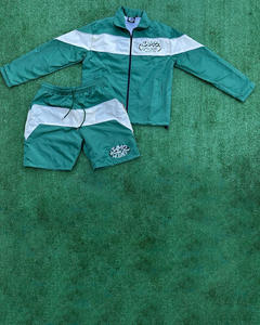 Custom Logo Unisex Knitted Baggy Jogger Streetwear Summer Cotton Plus Size Hip Hop Unisex <b>Shorts</b> Set - Product Image 5