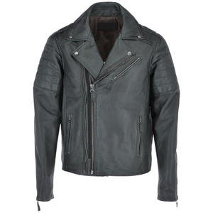 Nouveautés Prix de gros Haute qualité Conception OEM Veste en cuir pour homme Coupe ajustée Élégante Patchwork sur le devant Hiver Imperméable Bas prix - Product Image 1
