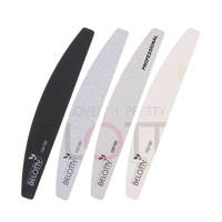 [BELOTTY] Lime à ongles en forme de demi-lune - surface en émeri métallique noire, emballée individuellement sous blister, outil professionnel pour les ongles EB-179/55