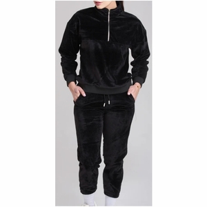 Survêtement Ensemble de vêtements de détente 2 pièces pour femmes Sweat-shirt à capuche noir avec dos imprimé fleuri et pantalon de survêtement Tenue décontractée - Product Image 6