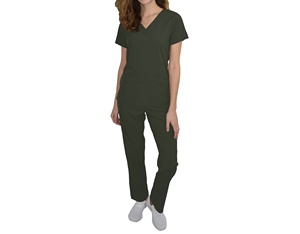 Batas Quirúrgicas Reutilizables con Cuello en V y Mangas Cortas para Hombre y Mujer, Conjuntos de Uniformes Médicos de Algodón para Hospitales, Unisex, con Logotipo Personalizado - Product Image 1