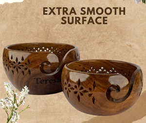 Handcrafted Rosewood Yarn <b>Bowl</b> <b>Knitting</b> & Crochet Organizer Yarn <b>Bowl</b> Functional Christmas gift - Product Image 3