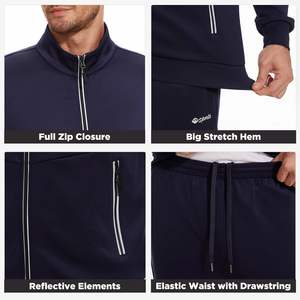 Haute qualité hommes décontracté sport Jogging survêtement à manches longues 2 pièces tenue grande taille Fitness gros survêtement pour l'automne - Product Image 5