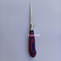Couteau de cuisine artisanal de qualité supérieure en acier J2, couteau de chef avec étui en cuir, embout en acier et manche en bois Pakka, couteau à désosser