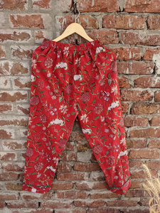 Ensemble de pyjama en coton à imprimé floral Vêtements de nuit respirants avec fermeture à cordon pour toutes les saisons - Product Image 4