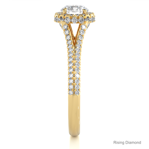 Anillo de compromiso de diamante cultivado en laboratorio de corte redondo de 1,0 quilates, anillo de regalo de aniversario de diamante CVD de oro para ella - Product Image 4